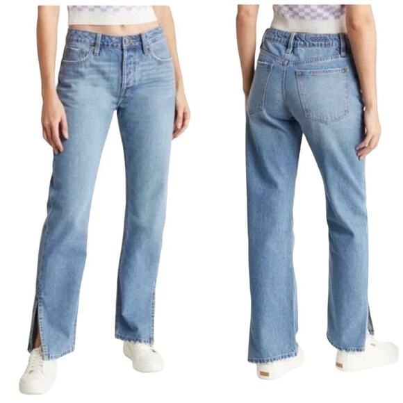 VIGOSS High Waisted Split Hem Straight Ace Jeans Medium Wash Size 30 - Picture 1 of 14